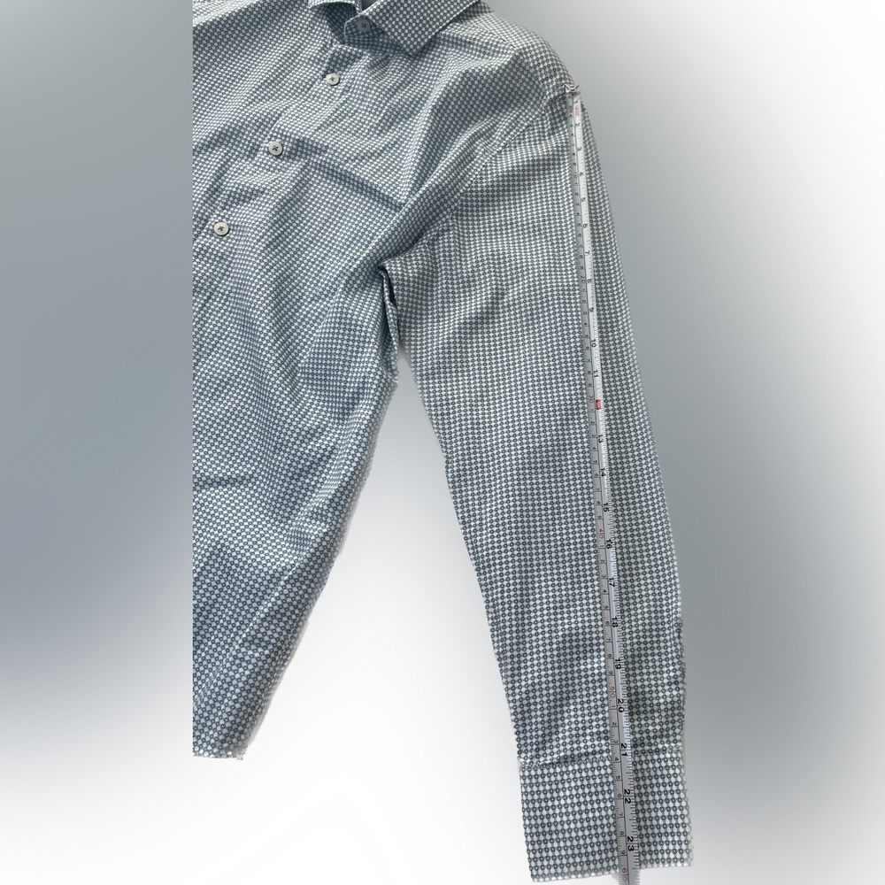 original penguin button down shirt blue circles pattern 15 32/33 small cotton - Picture 5 of 9